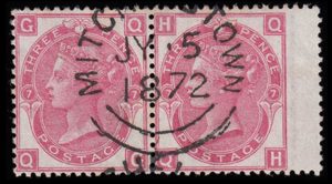 sg102 3d deep rose (QG-QH) pair with superb 1872 MITCHELSTOWN cds