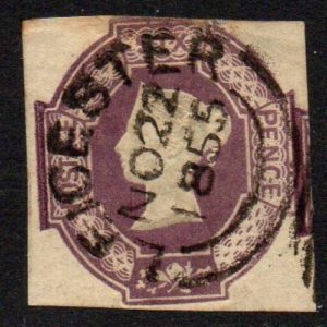 QV sg59 6d lilac (deep shade) with fine LEICESTER NO 1855 cancel