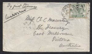 sg194 6d on cover to Australia