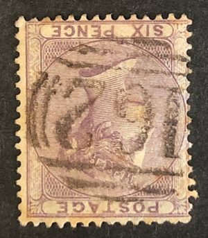QV sg70wi 6d pale lilac (wmk inverted) used in Penarth (162)