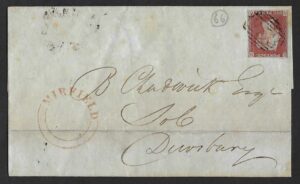 QV sg8 1d red (O-C) plate 66 on 1848 cover to Dewsbury