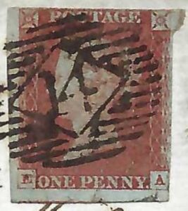 QV sg8 1d red (E-A) plate 58 on 1845 part wrapper to Warwick