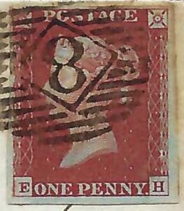 QV sg8 1d red (E-H) plate 59 on London to Ilfracombe cover