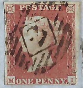 QV sg8 1d red (M-I) plate 98 showing constant variety on 1851 cover to Sidmouth