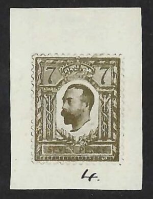 1910 Small format Hentschel half tone essay 7d grey-green on unwatermarked paper
