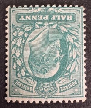 KEVII SG215wi ½d dull blue-green (wmk inverted) - unmounted mint