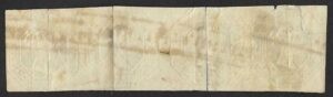 QV SG 55 1s green strip with 4x boxed PITT STREET cancellations