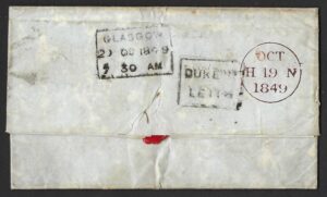 QV 1849 redirected EL with variety of postmarks