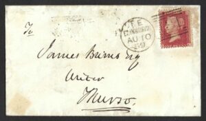 Fine ELM ROW backstamp on rear of 1859 cover to Munro