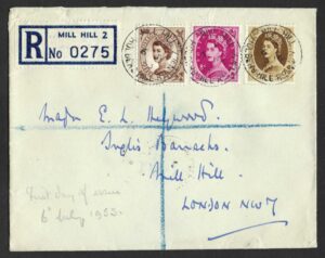 QEII 1953 SG522, SG525, SG526 Registered First Day Cover