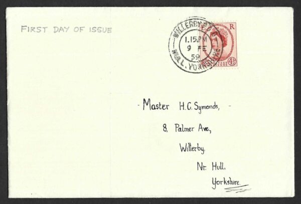 QEII 1959 SG 577 4½d chestnut First Day Cover