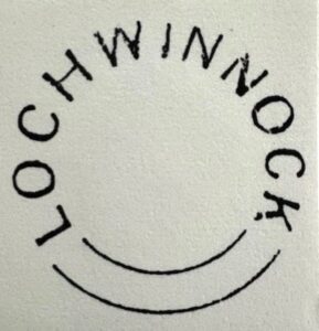 QV 1d red strip cancelled by Type XX LOCHWINNOCK handstamp