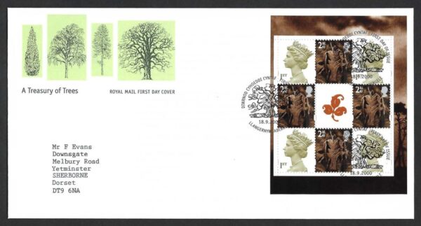 2000 DX26 booklet pane SG W83al First Day Cover