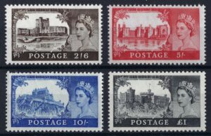 QEII sg759-62 Bradbury Wilkinson Castles (no wmk) unmounted mint