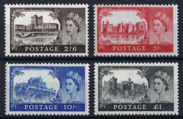 QEII sg759-62 Bradbury Wilkinson Castles (no wmk) unmounted mint