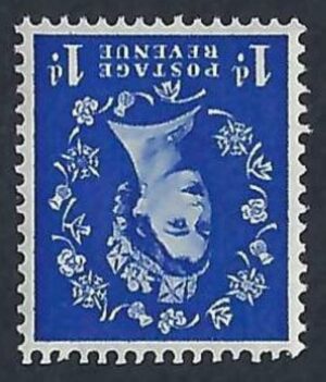 QEII sg516wi 1d ultramarine (wmk inverted) – unmounted mint