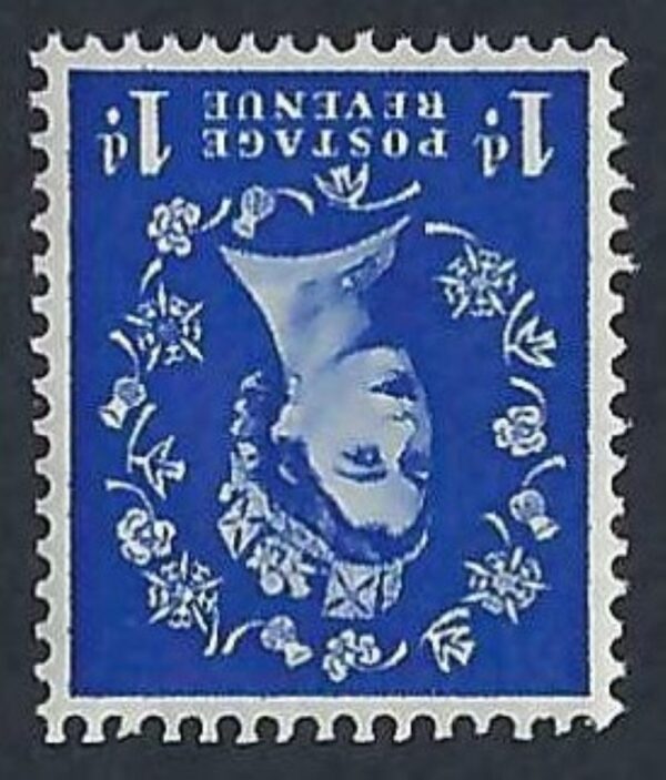 QEII sg516wi 1d ultramarine (wmk inverted) – unmounted mint