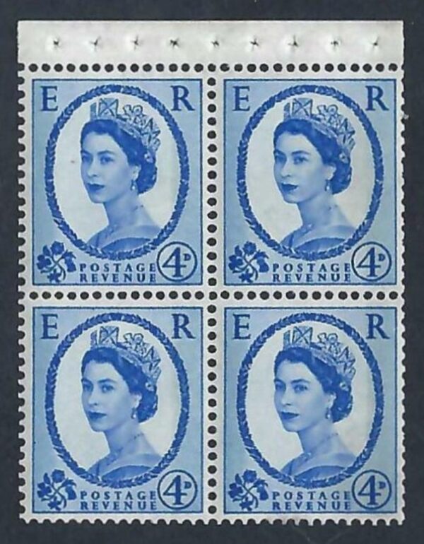 QEII sg616am 4d ultramarine booklet pane – unmounted mint
