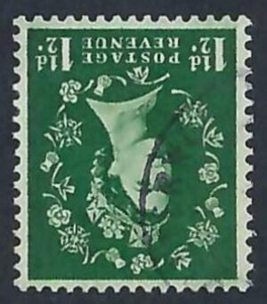 QEII 1960 Phosphor-issue sg612wi 1½d green (wmk inverted) – fine used