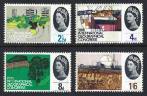 QEII 1964 Geographical Conference phosphor set sg651-sg654p - unmounted mint