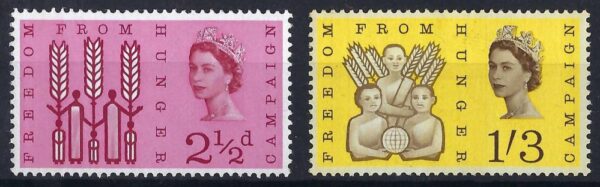 QEII 1963 Freedom from Hunger sg634p-sg635p – unmounted mint