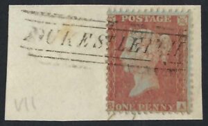 QV 1d red tied with fine DUKE STREET cancel on piece
