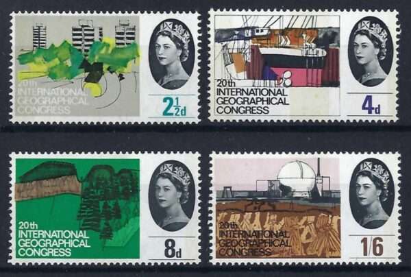 QEII 1964 Geographical Congress phosphor set – unmounted mint