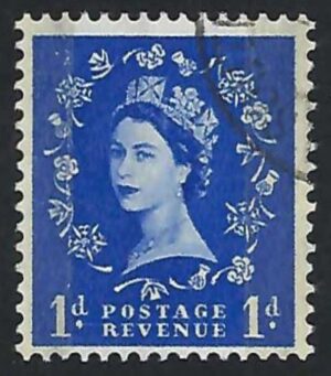 QEII 1959 Phosphor-Graphite sg600 1d ultramarine - fine used