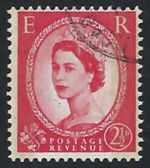 QEII 1959 Phosphor-Graphite sg606 2½d carmine-red (Type II) - fine used