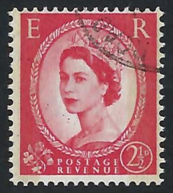 QEII 1959 Phosphor-Graphite sg606 2½d carmine-red (Type II) - fine used