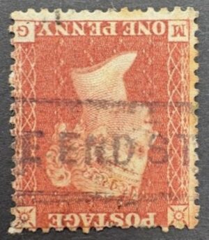 QV 1d red tied with fine RUE END STREET cancel