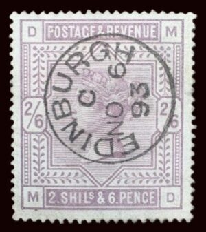 QV sg179 2s6d deep lilac (M-D) with 1893 Edinburgh cds